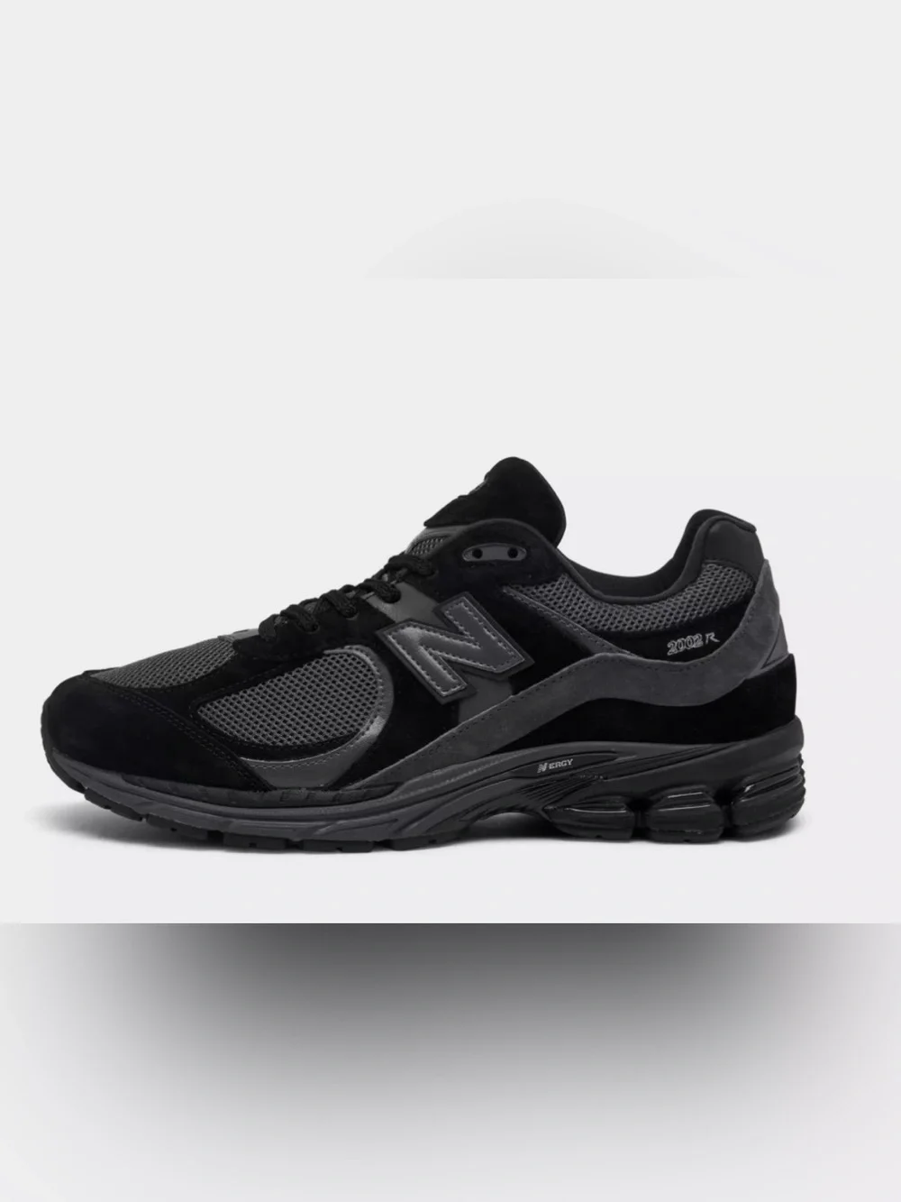 New Balance Men's 2002R Black & Grey Suede Mesh Sneaker